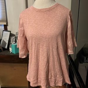 Marc New York medium pink tee shirt with sheer flowey sleeves